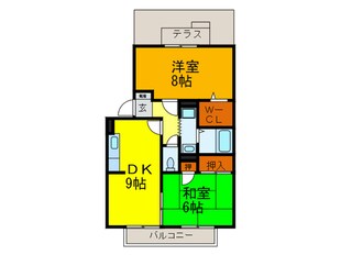 ニュ－リバ－サイド八尾南Ｄ棟の物件間取画像